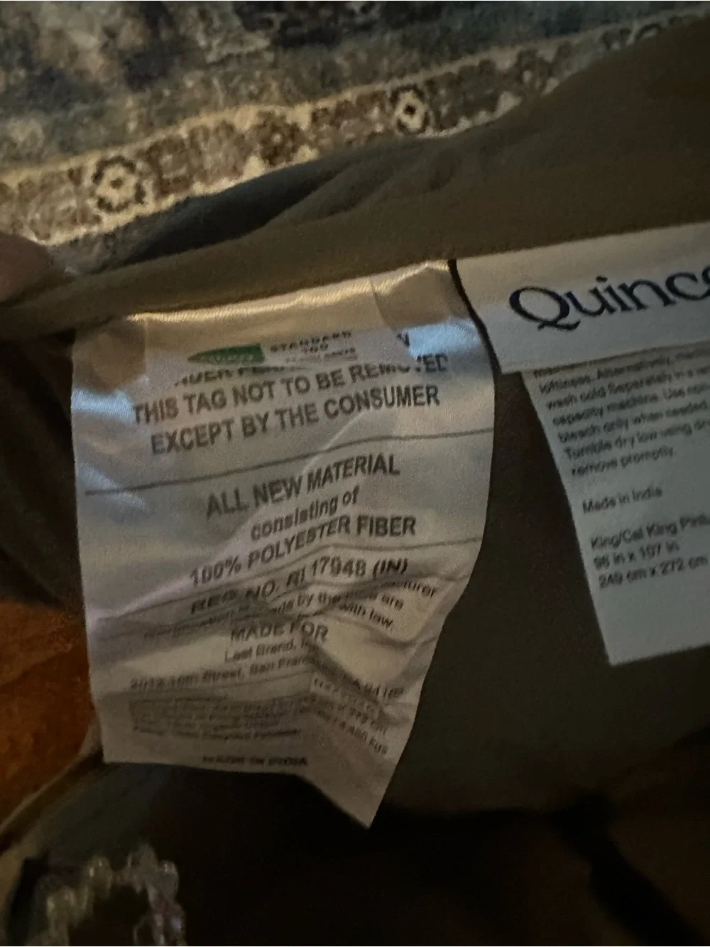 NWOT QUINCE Cotton Pintuck Comforter King/Cal King Olive